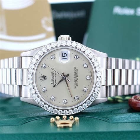 gold presidential rolex with diamond|rolex presidential white gold price.